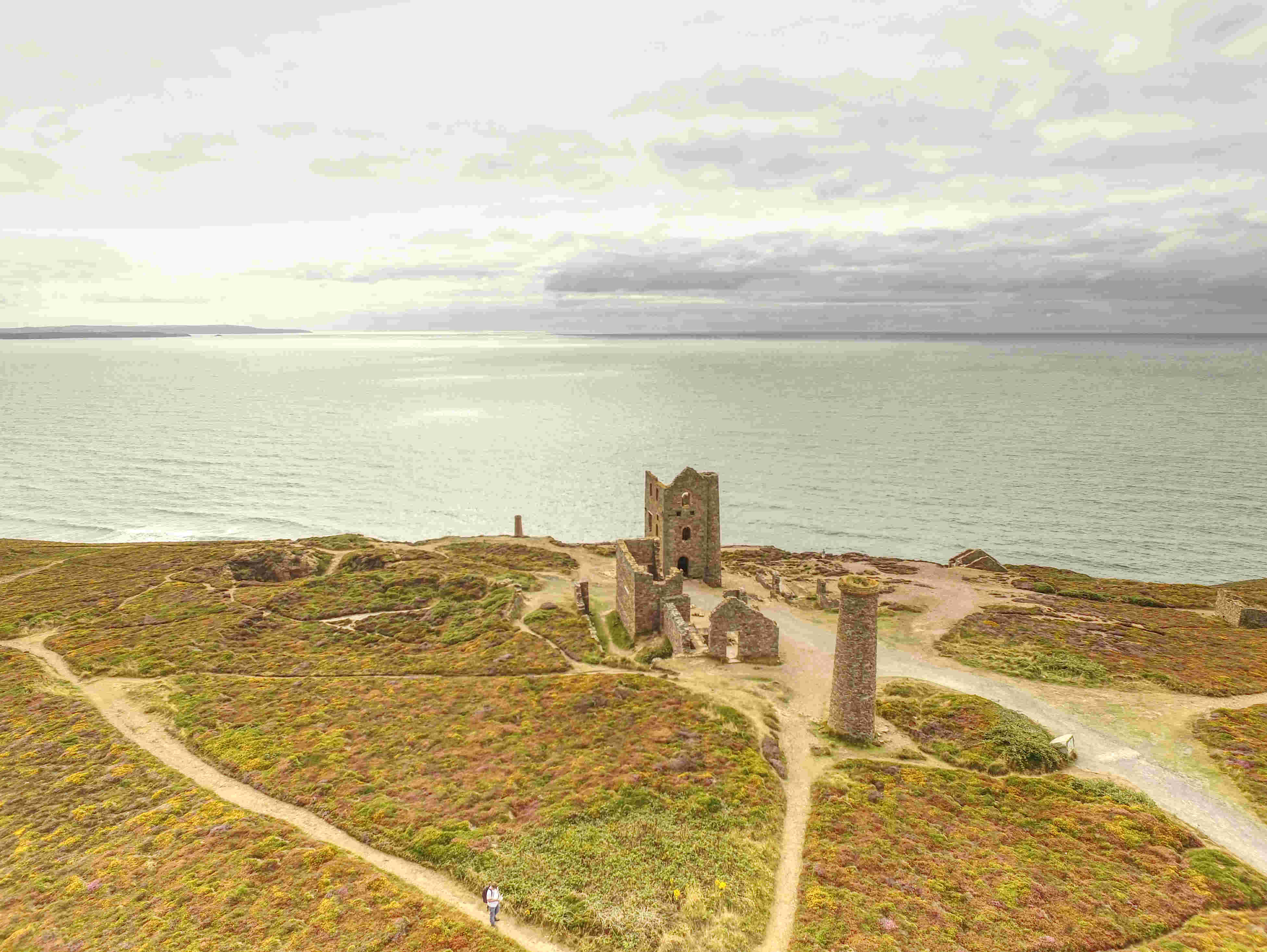 Places to fly a drone near me. Wheal Coates tin mine Cornwall.