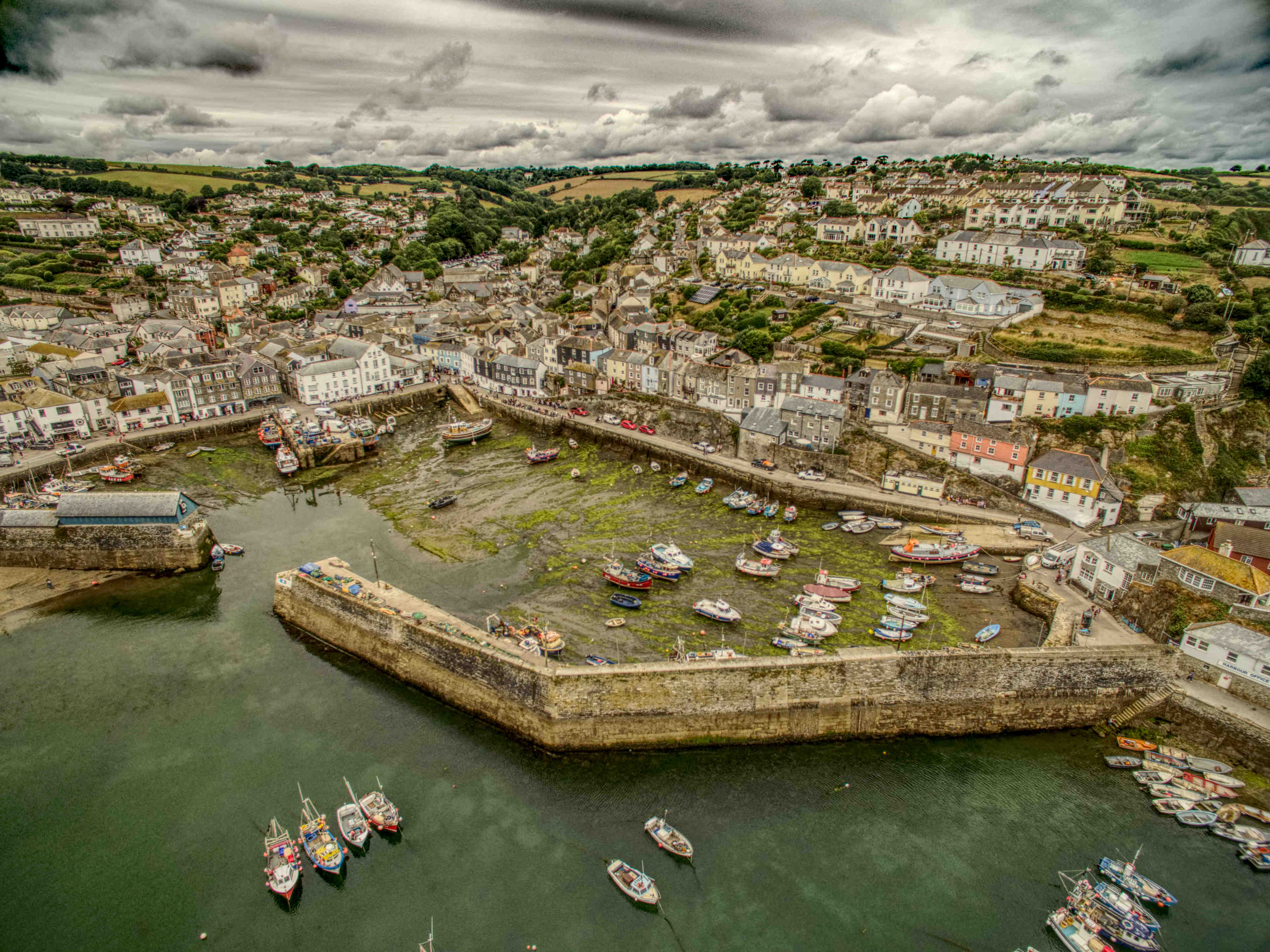 Places to fly a drone. Mevagissey in Cornwall