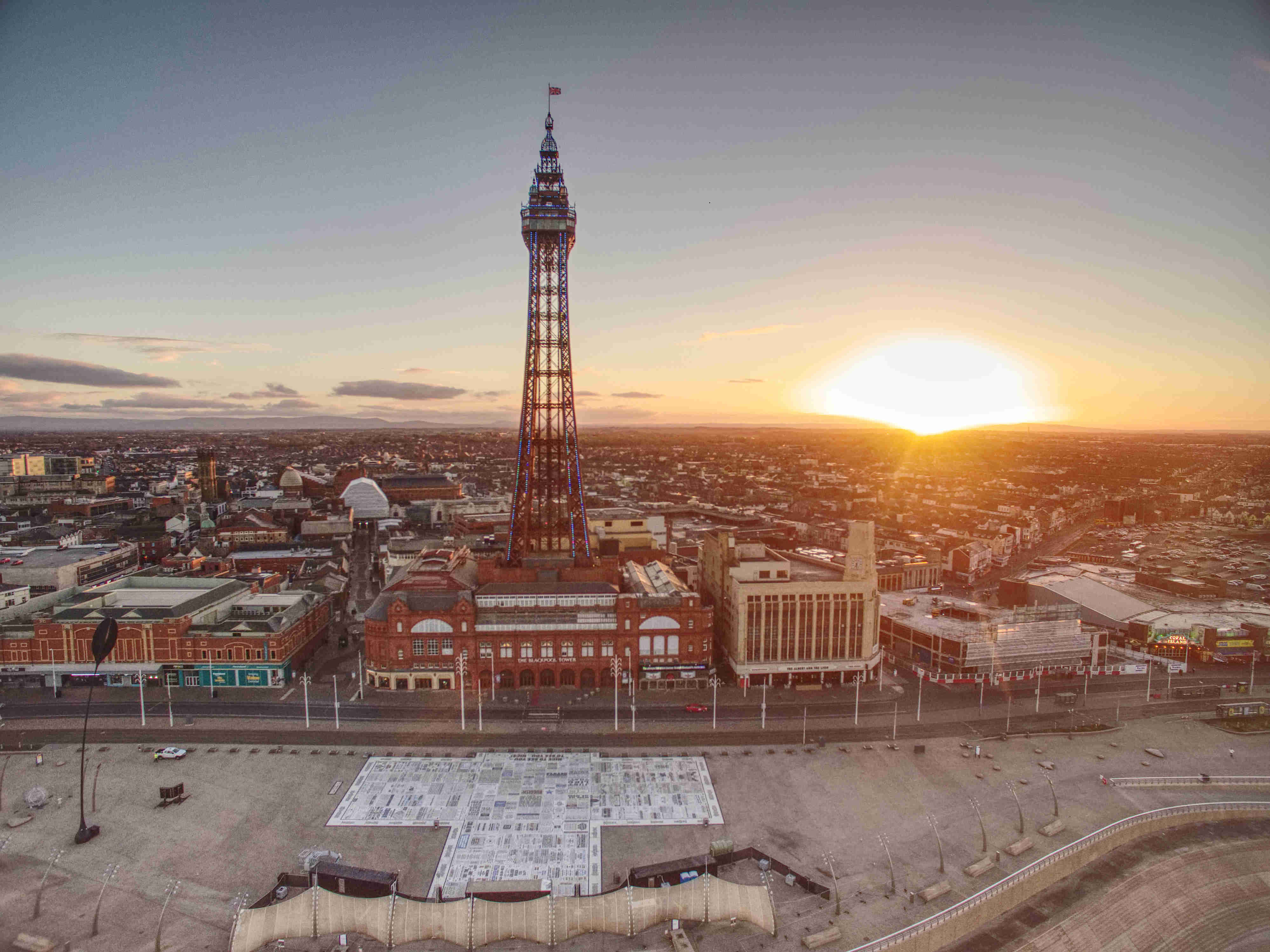 Blackpool tower by drone