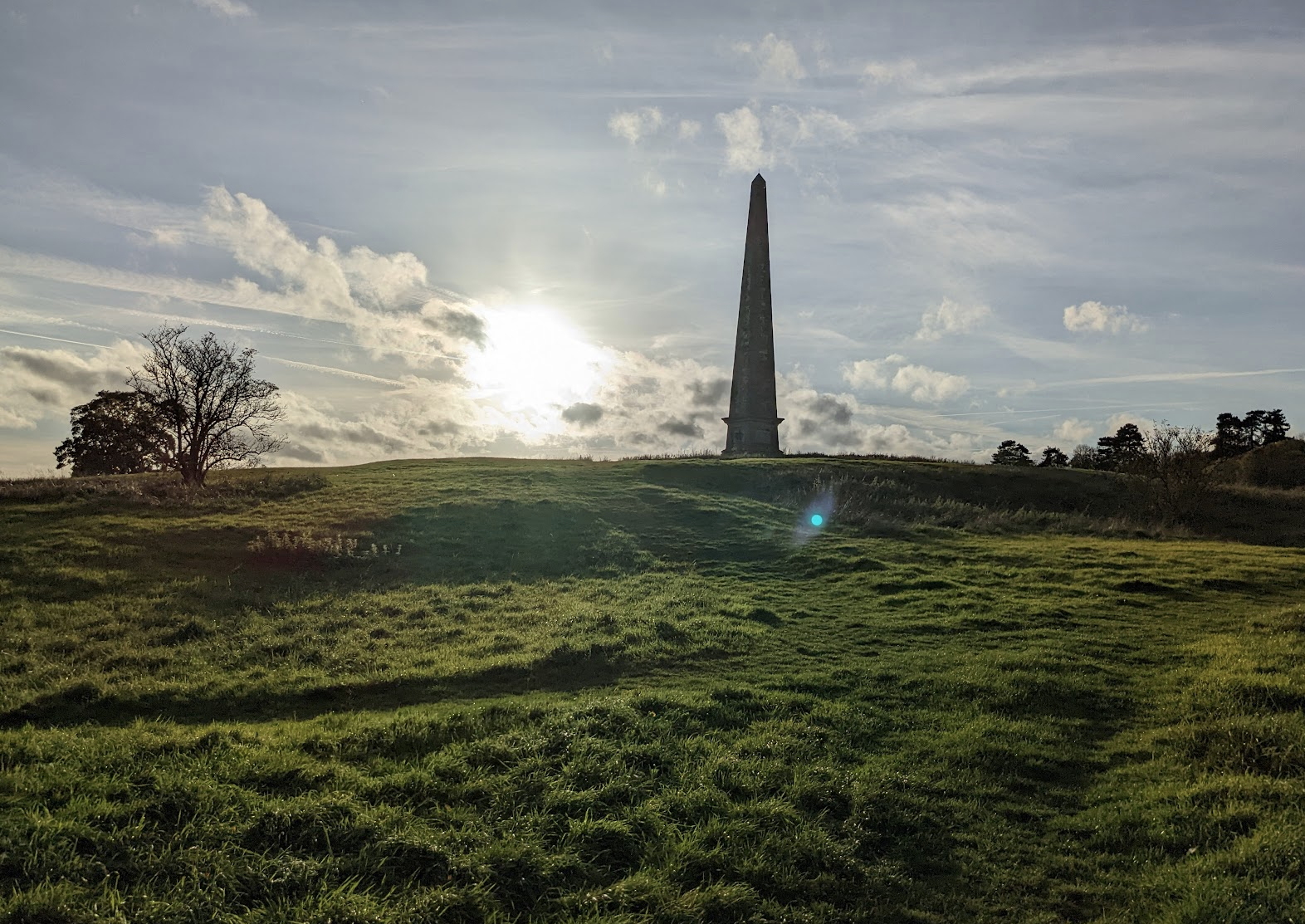 Welcombe Hills Obelisk from the ground