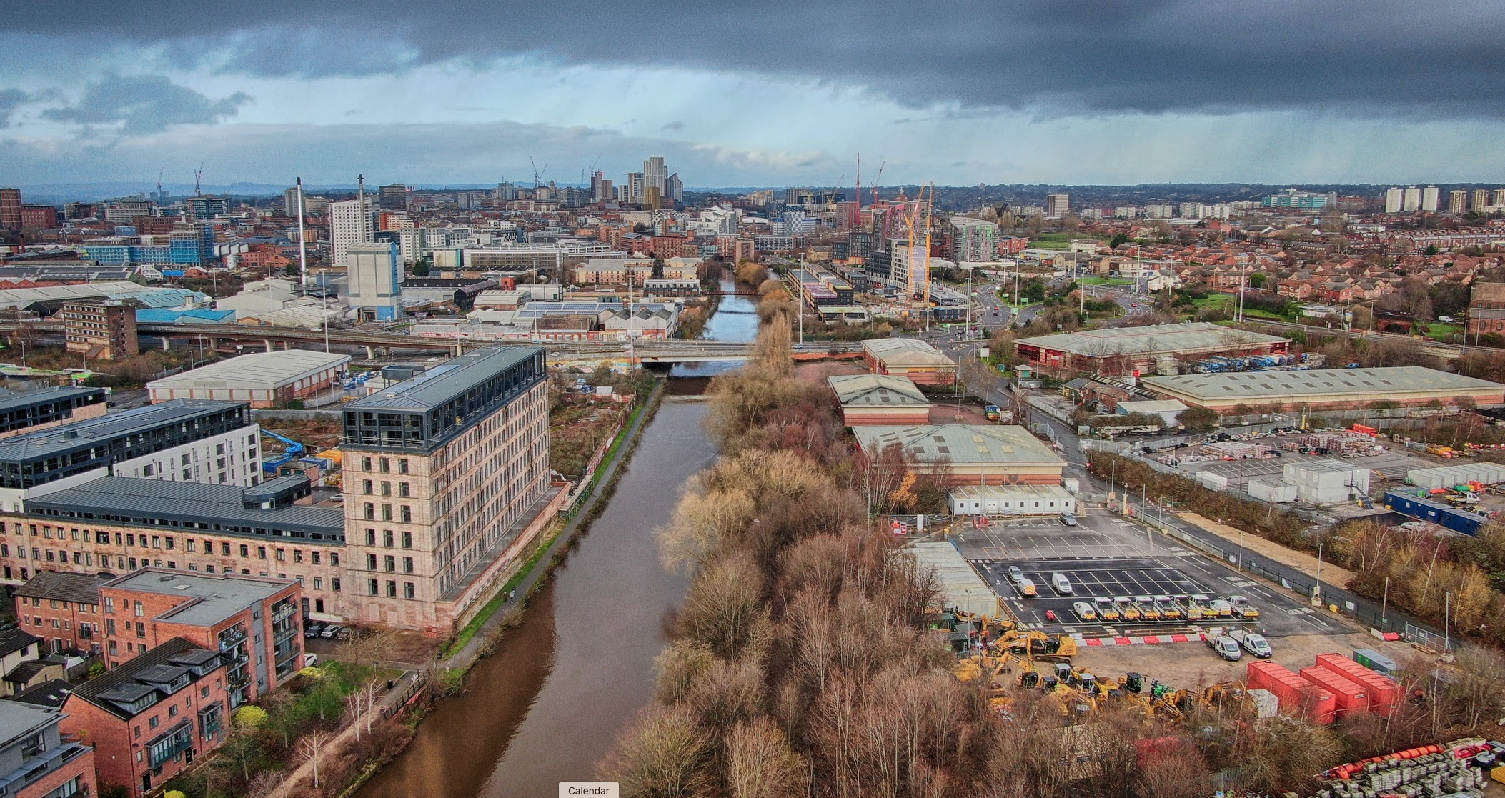 Leeds skyline by drone